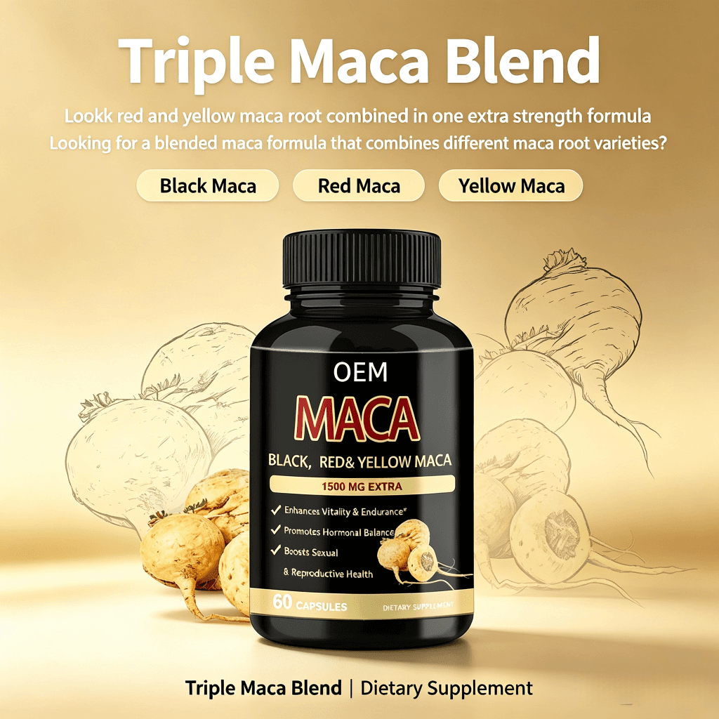 High-Potency Maca Capsules Boost Stamina Vitality & Hormonal Balance for Men & Women 1500mg Organic Maca Root