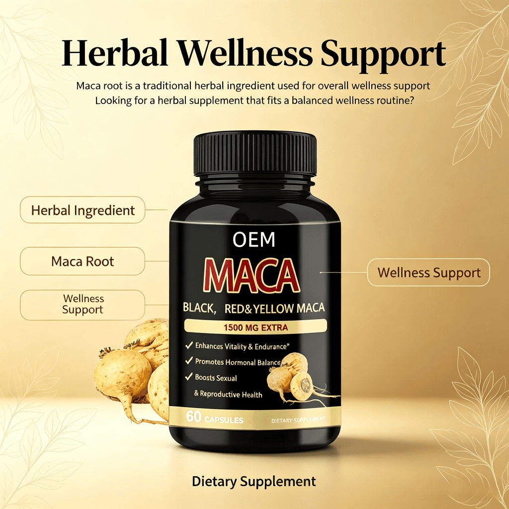 High-Potency Maca Capsules Boost Stamina Vitality & Hormonal Balance for Men & Women 1500mg Organic Maca Root