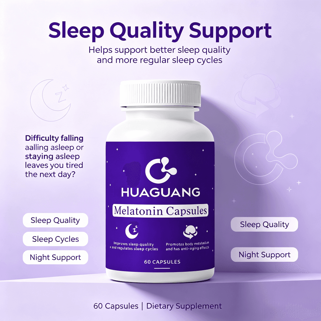 Hot Sale Theanine Capsules Sleep& Memory Support Adult Natural Melatonin Capsules Sleep Aid 2 Capsules Daily