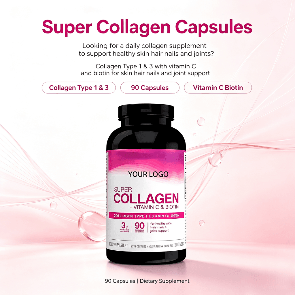 2025 Best Selling Products Oem Powerful Skin Whitening Collagen Vitamins Capsules