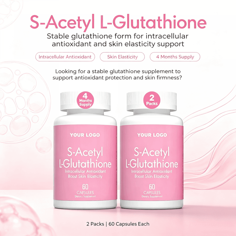 OEM ODM Pure Natural L-Glutathione & Hydrolyzed Collagen Skin Whitening & Brightening Capsules for Adult Use