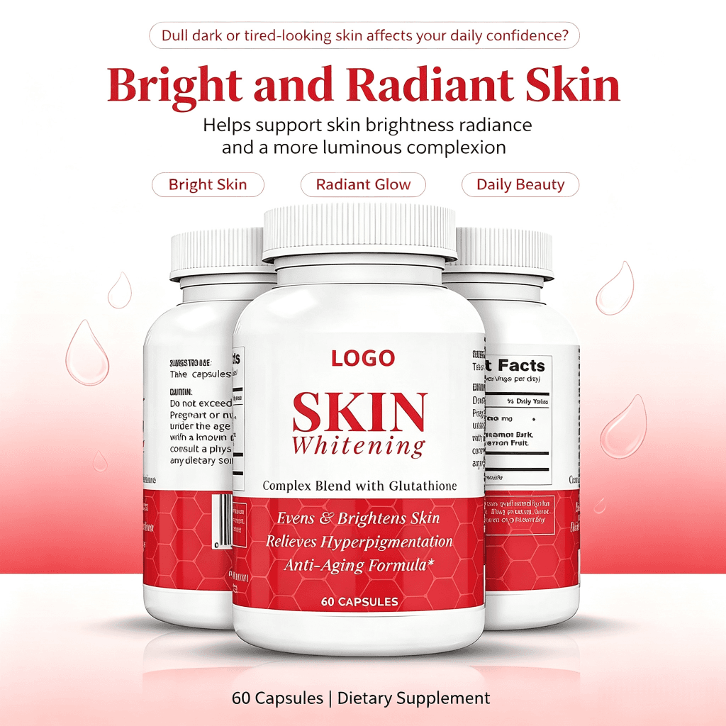 Free Costom Private Label 60 Pieces Glutathione Capsules Vitamin Complex Collagen Softgel for Skin Whitening