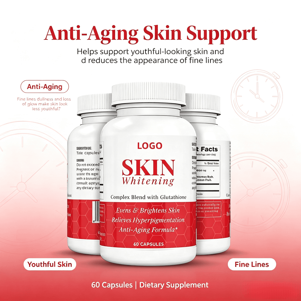 Free Costom Private Label 60 Pieces Glutathione Capsules Vitamin Complex Collagen Softgel for Skin Whitening