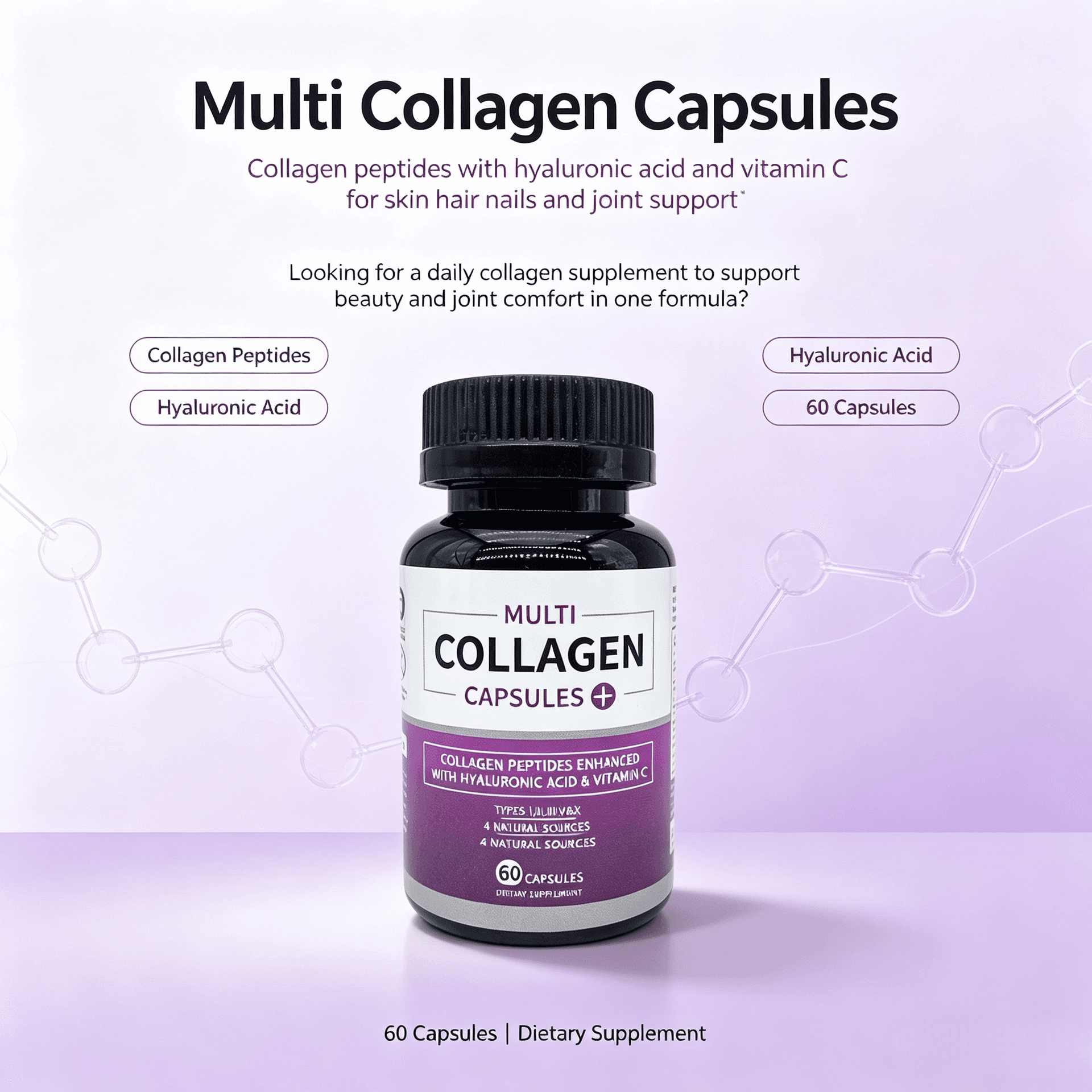 White Label Collagen Capsules 5 Types Multi Collagen Complex Capsules Hair Skin Nails Beauty Support