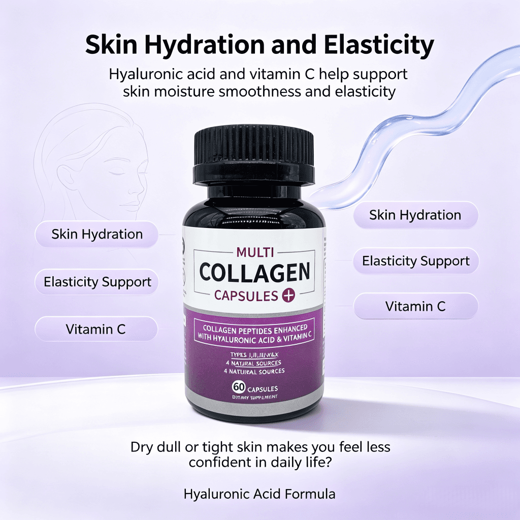 White Label Collagen Capsules 5 Types Multi Collagen Complex Capsules Hair Skin Nails Beauty Support