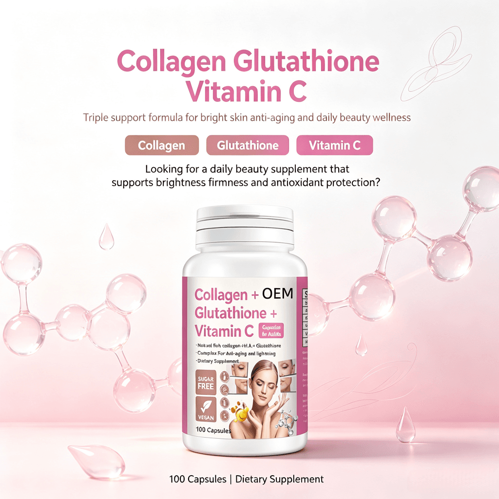 Skin Whitening Capsules Glutathione & Collagen Vitamin c Anti-Aging Supplement Brightening Capsules