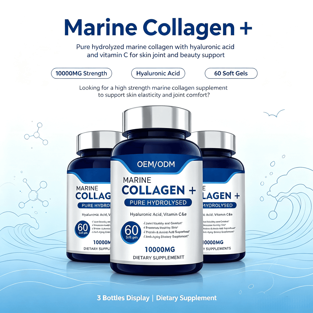 Collagen Capsules Anti-Aging Skin Hydration Hair Nail & Joint Support Supplement for Women & Men Hydrolyzed Collagen Capsules