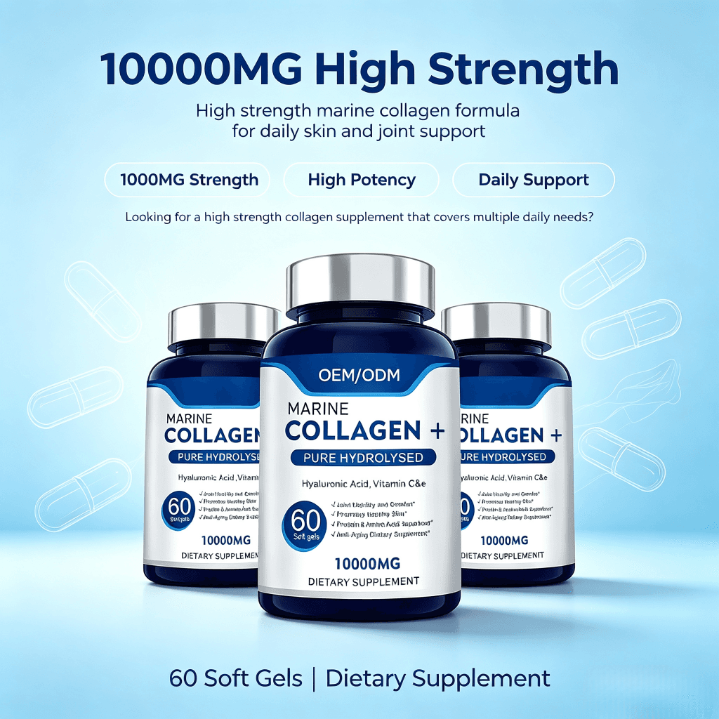Collagen Capsules Anti-Aging Skin Hydration Hair Nail & Joint Support Supplement for Women & Men Hydrolyzed Collagen Capsules