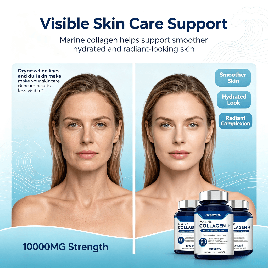 Collagen Capsules Anti-Aging Skin Hydration Hair Nail & Joint Support Supplement for Women & Men Hydrolyzed Collagen Capsules