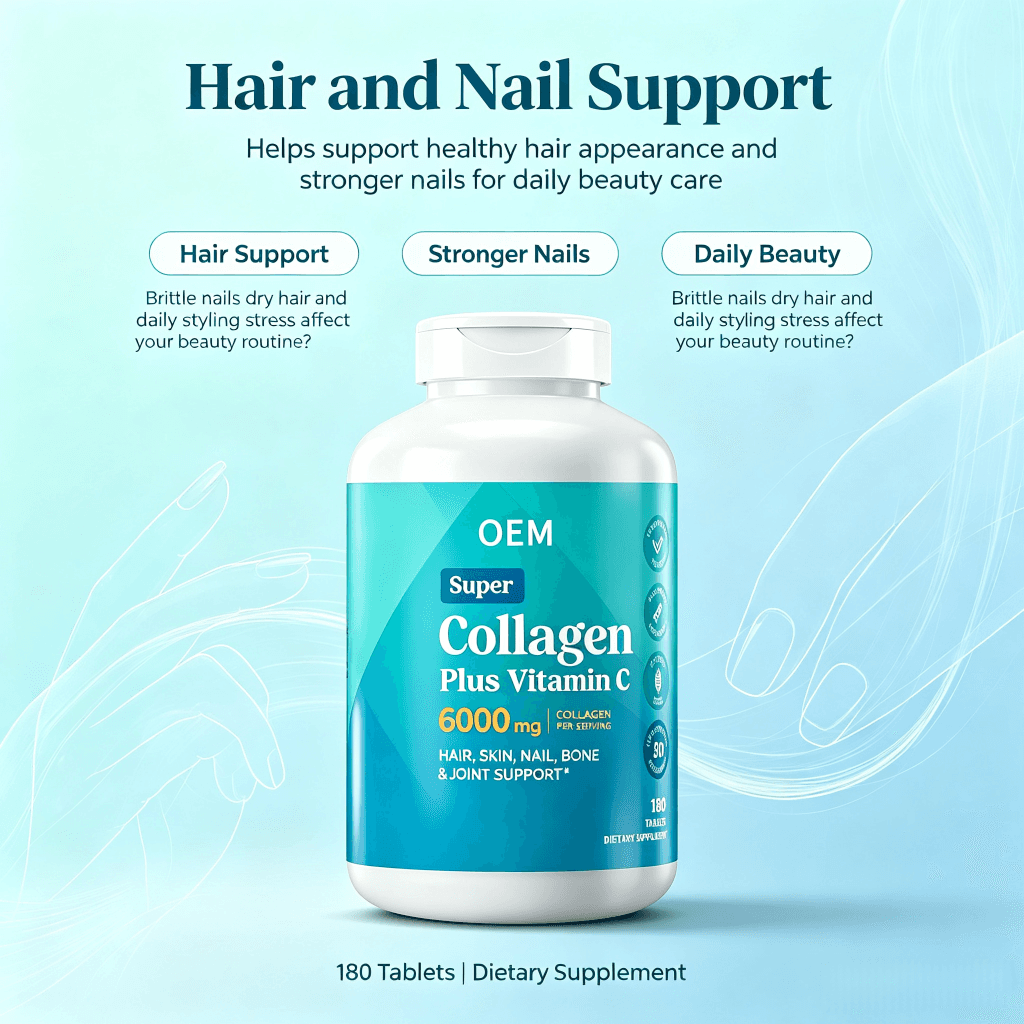 High Absorption Collagen Tablets for Hair Growth and Bone Support Hydrolyzed Collagen Peptides Tablets