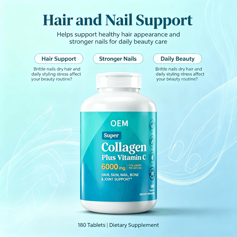 High Absorption Collagen Tablets for Hair Growth and Bone Support Hydrolyzed Collagen Peptides Tablets
