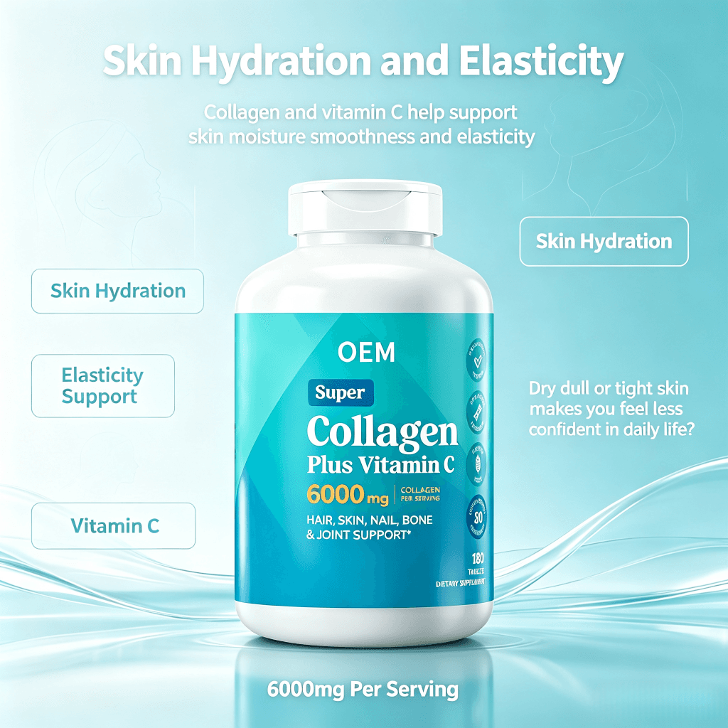 High Absorption Collagen Tablets for Hair Growth and Bone Support Hydrolyzed Collagen Peptides Tablets