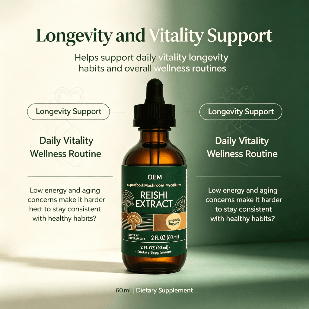 Concentrated Reishi Mushroom Drops for Calm & Overall Body Balance Reishi Mushroom Extract Liquid Drops