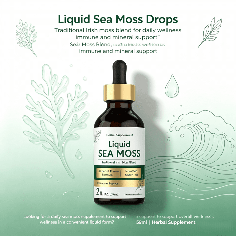 OEM Liquid Sea Moss Supplement 2 Fl oz 59ml with Dropper and Traditional Herbal Extract for Dietary Routine