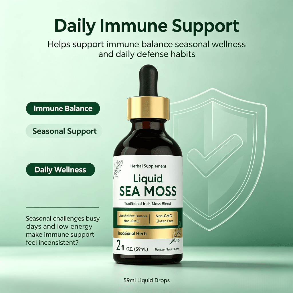 OEM Liquid Sea Moss Supplement 2 Fl oz 59ml with Dropper and Traditional Herbal Extract for Dietary Routine