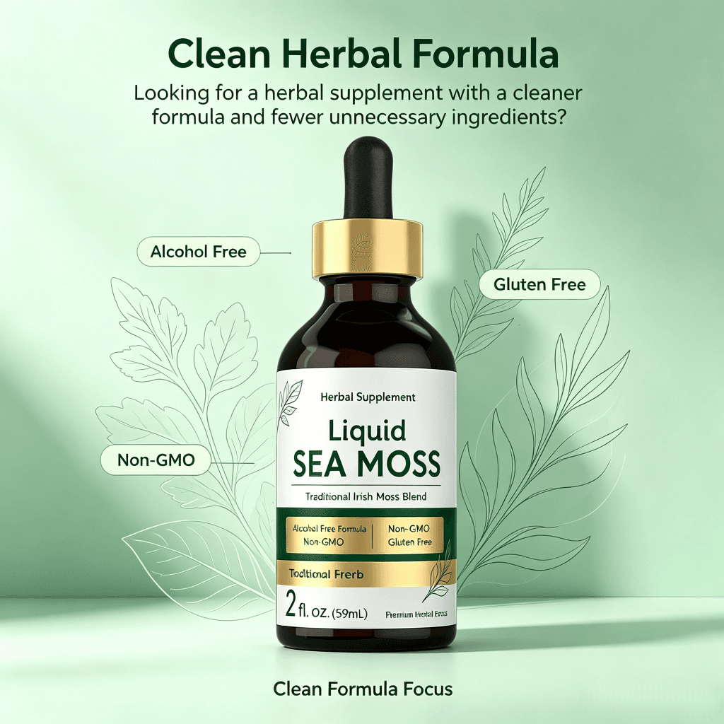 OEM Liquid Sea Moss Supplement 2 Fl oz 59ml with Dropper and Traditional Herbal Extract for Dietary Routine