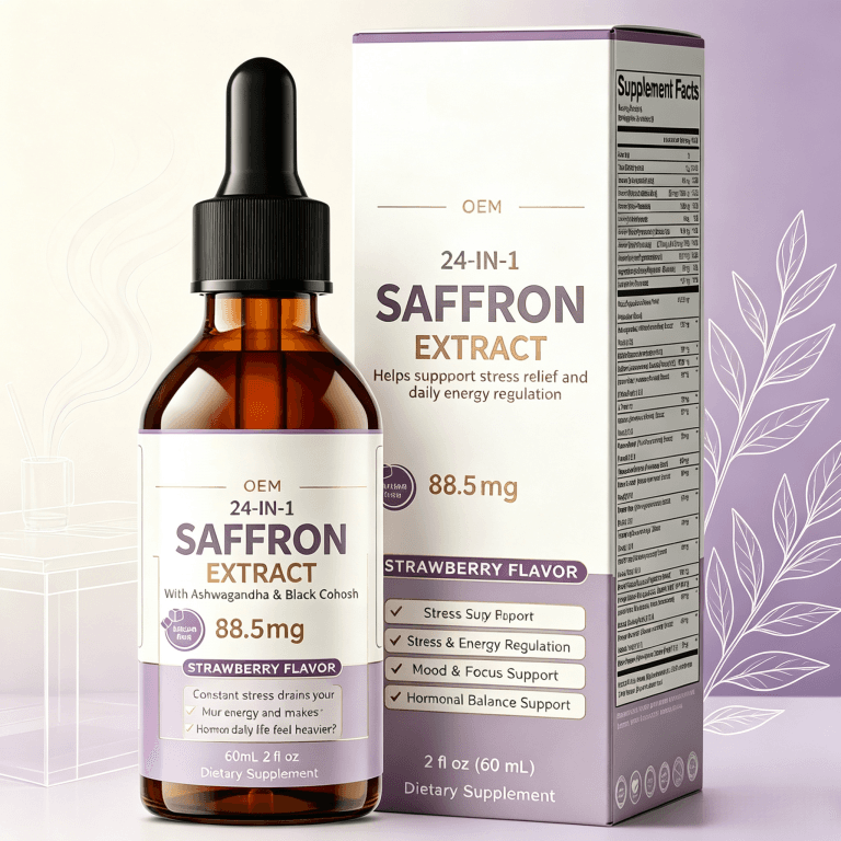 Natural Saffron Drops for Daily Mood & Vitality Support Saffron Extract With Ashwagandha & Black Cohosh Liquid Drops