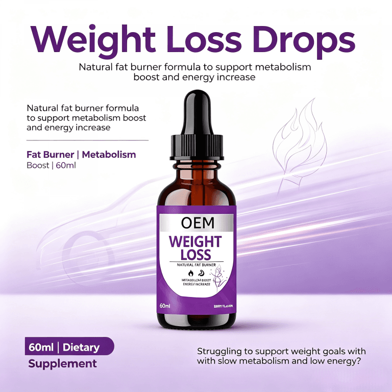 Custom Formula Weight Loss Drops for Fat Burning & Metabolism Support 60ml Slimming Drops