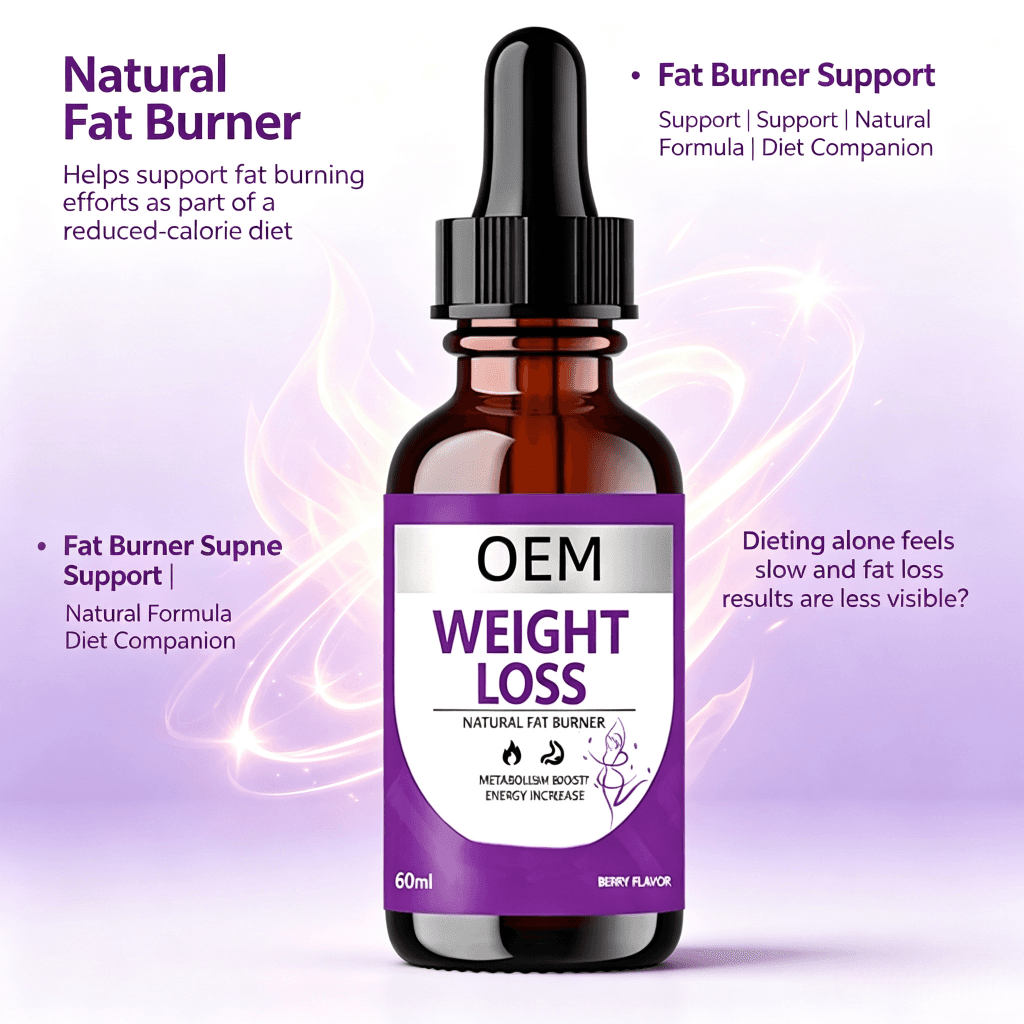 Custom Formula Weight Loss Drops for Fat Burning & Metabolism Support 60ml Slimming Drops