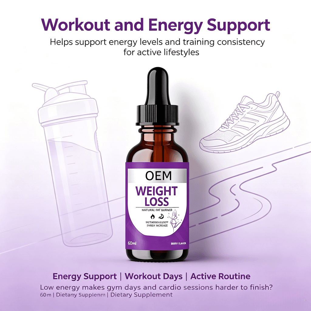 Custom Formula Weight Loss Drops for Fat Burning & Metabolism Support 60ml Slimming Drops