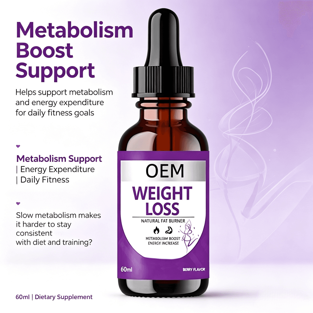 Custom Formula Weight Loss Drops for Fat Burning & Metabolism Support 60ml Slimming Drops