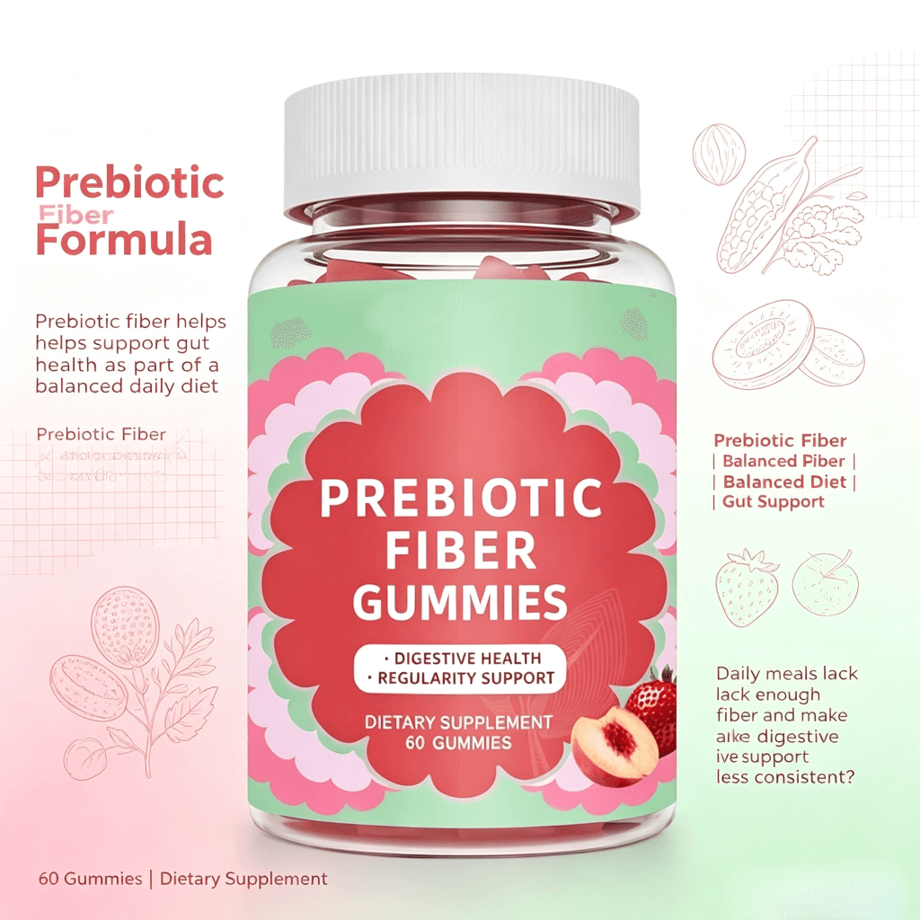 Wholesale Prebiotic Fiber Gummies for Digestive Health Probiotic Gummies Regularity Support 60 Count