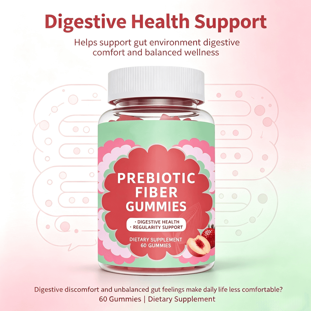 Wholesale Prebiotic Fiber Gummies for Digestive Health Probiotic Gummies Regularity Support 60 Count