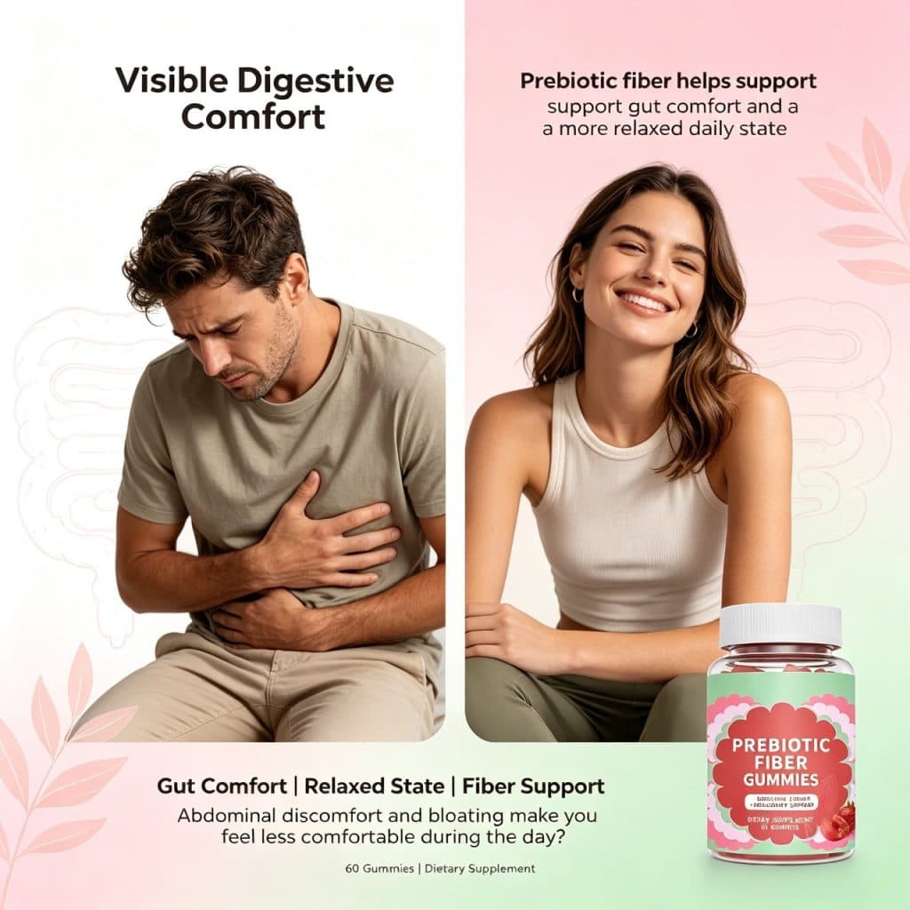 Wholesale Prebiotic Fiber Gummies for Digestive Health Probiotic Gummies Regularity Support 60 Count