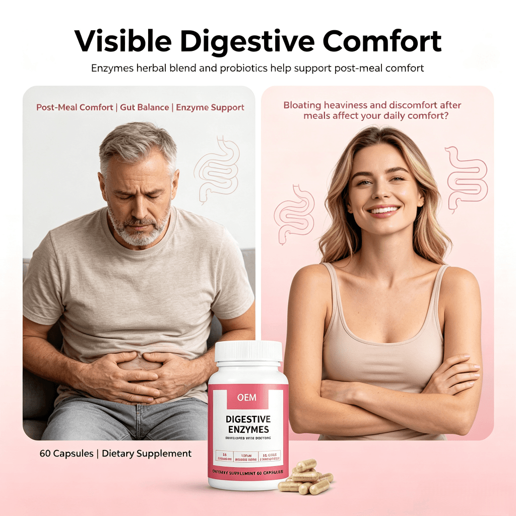 Customized Digestive Enzymes Capsules Probiotic Capsules for Digestive Health & Gut Balance Support Dietary Supplement