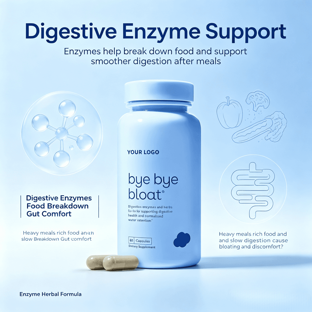 Prebiotic Digestive Enzymes Capsules Promote Digestion Cleaning Detoxification 60 Capsules Vitamin 2 Year Shelf Life Private