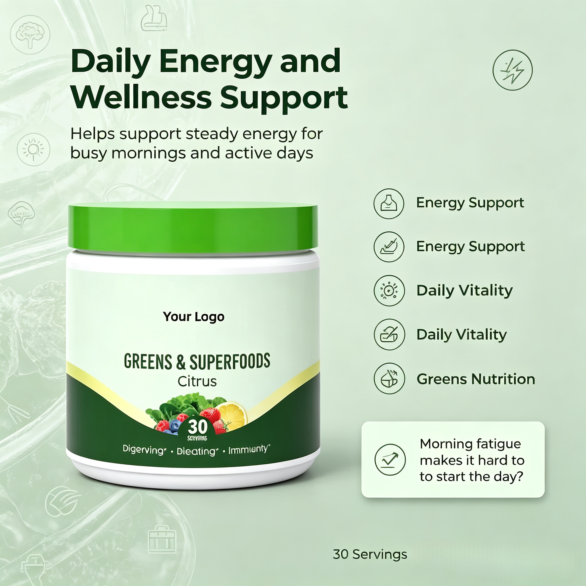 Hot Sale High Quality Organic Super Food Flavoured Nutrition Green Superfood Probiotics Super Greens Powder