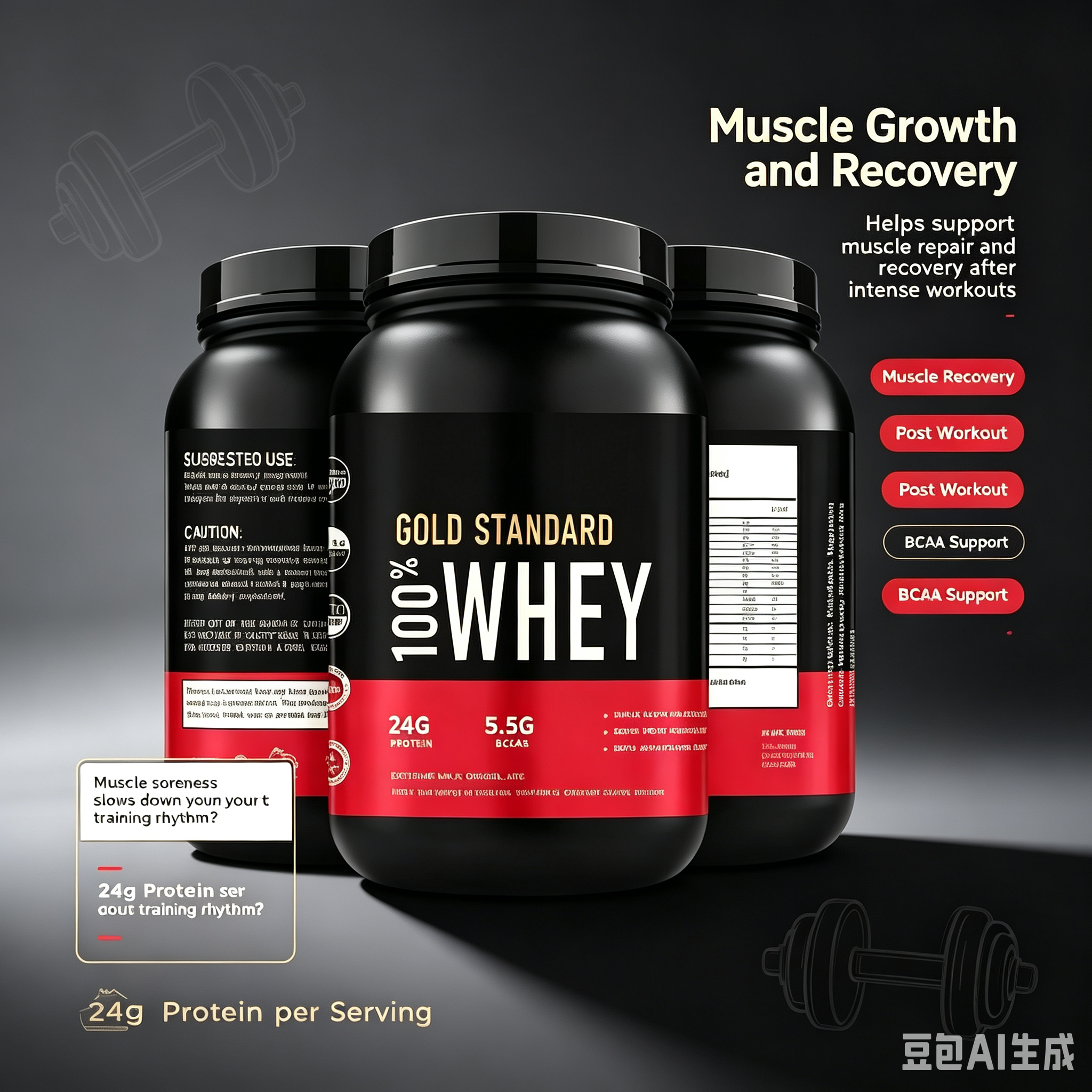 Factory Production and Custom Logo Muscle Protein Supplement Nutritional Protein High Content Immunity Whey Protein Powder