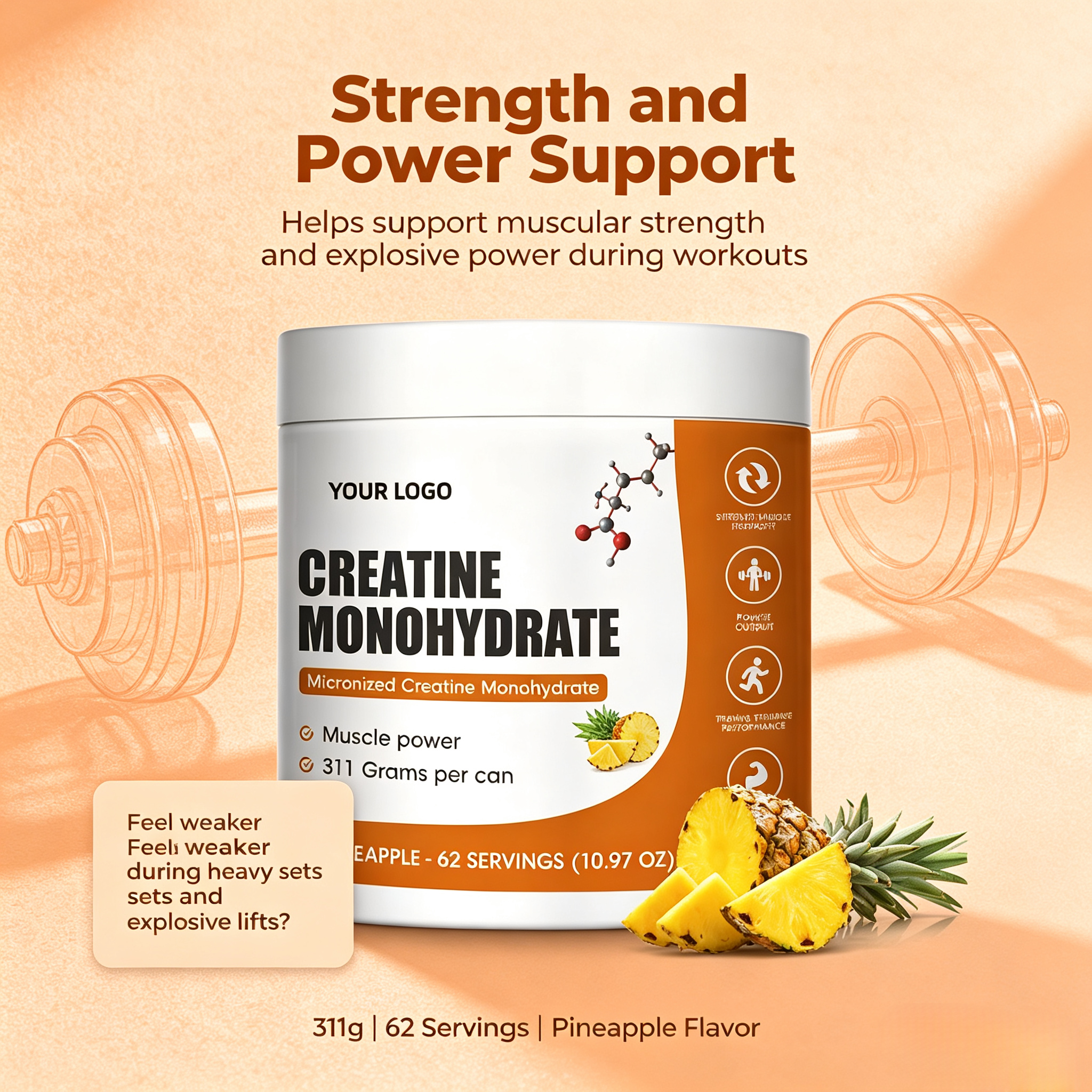 Bulk Creatina Hcl Monohydrate 500g Pre Workout Supplements Pure Gold Bcaa Wholesale Powder Creatine