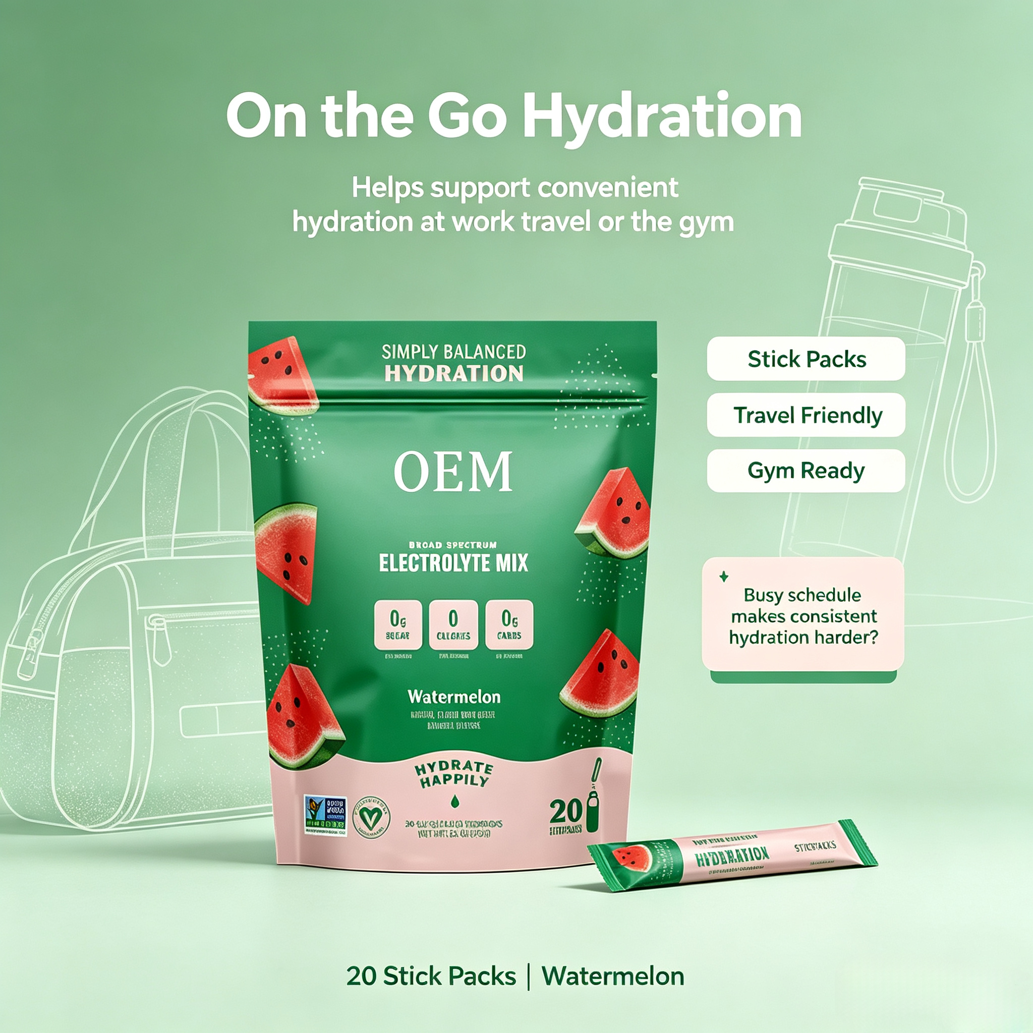 Hot Selling Sports Supplements 0 Calories 0 Sugar Electrolytes Hydration Powder Packets Energy Drink Keto Electrolyte Powder