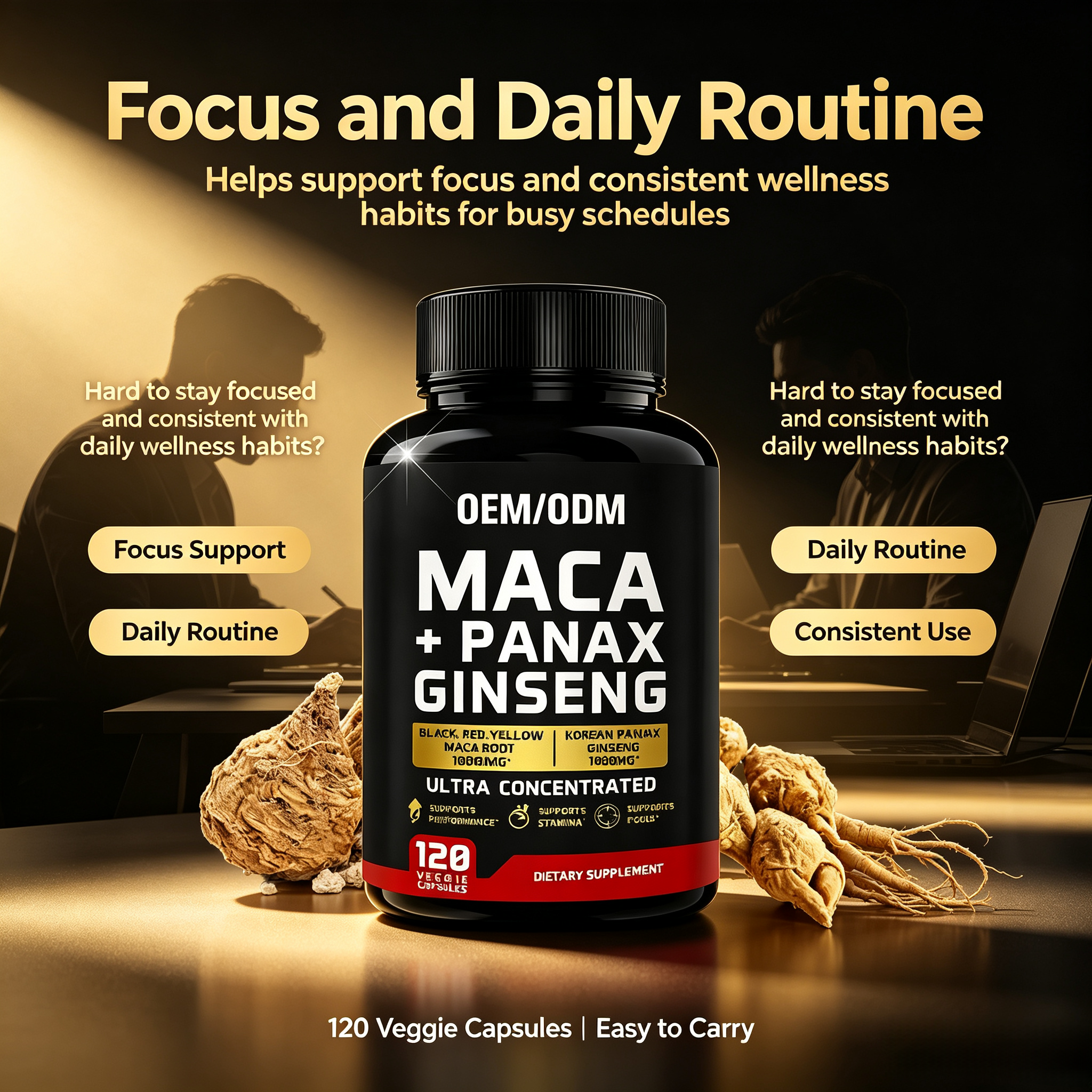 2025 New European Black Maca Root Powder Powerful Capsule Men's Male Enhancement Capsules