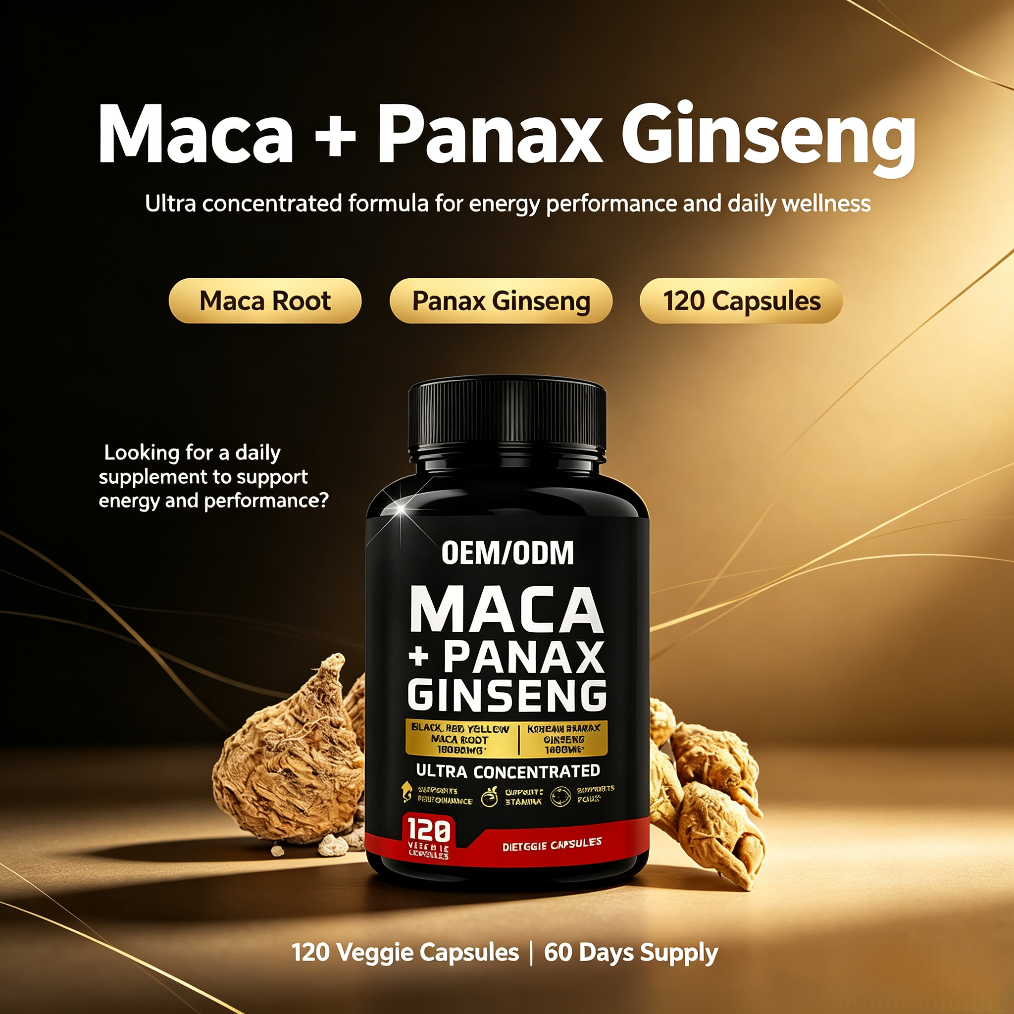 2025 New European Black Maca Root Powder Powerful Capsule Men's Male Enhancement Capsules
